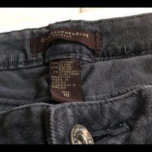 Christopher blue corduroy jeans.